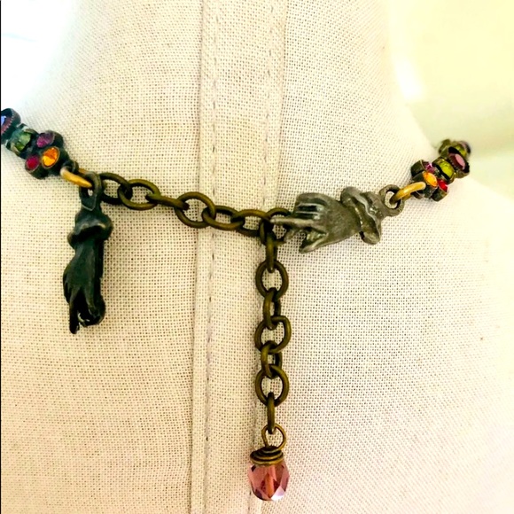 Vintage MARY DEMARCO Crystal  Stone Necklace UNIQUE 💚 - Picture 9 of 17